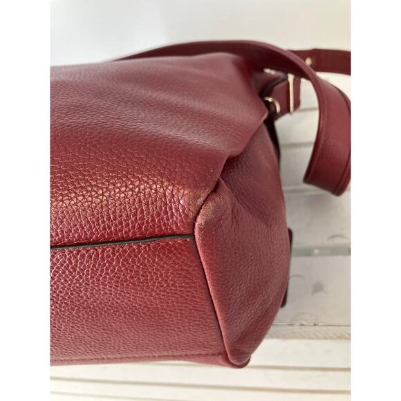 COACH 35775, LARGE RED PEBBLED LEATHER CROSSBODY BAG - Picture 8 of 16